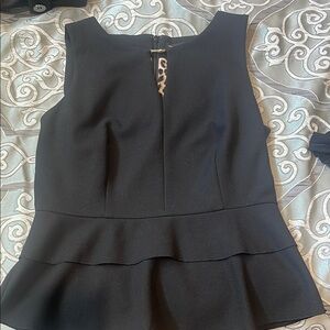 White House Black Market Black Peplum Top